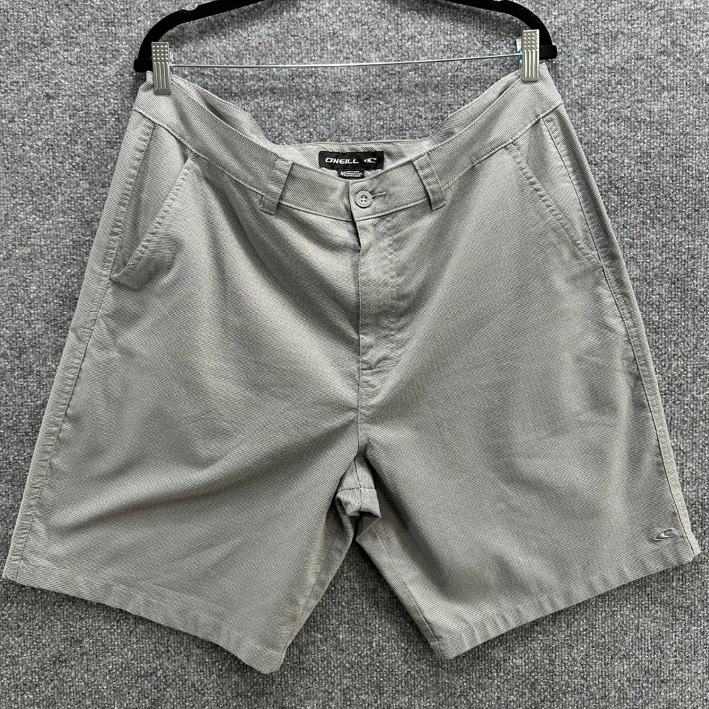 ONeill Mens Hybrid Walk Shorts Grey Textured Size 40 Flat Front Surf Casual